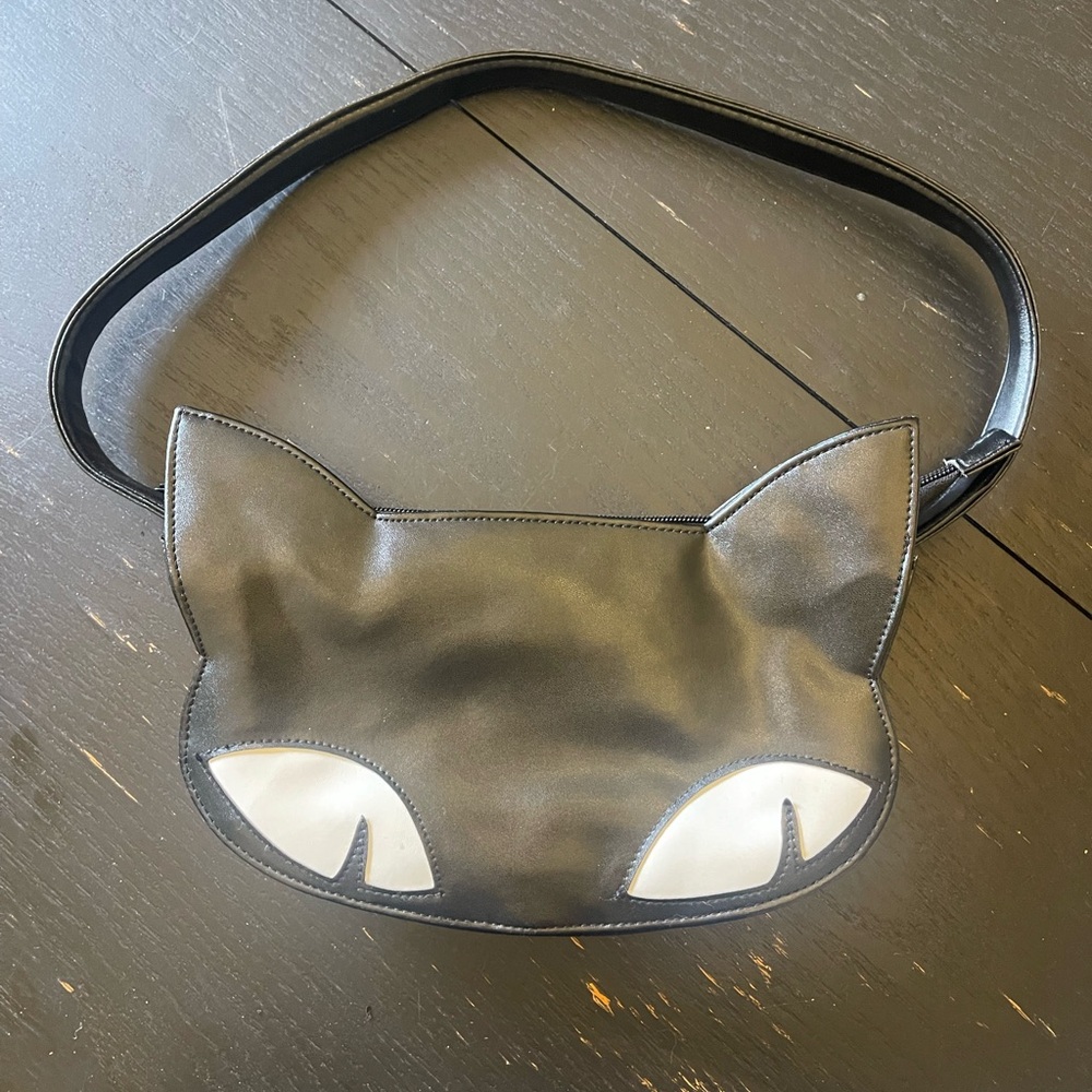 Black Junk Food Cat Shoulder Bag Purse